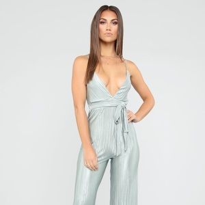 Fashion Nova Pleated Jumpsuit
